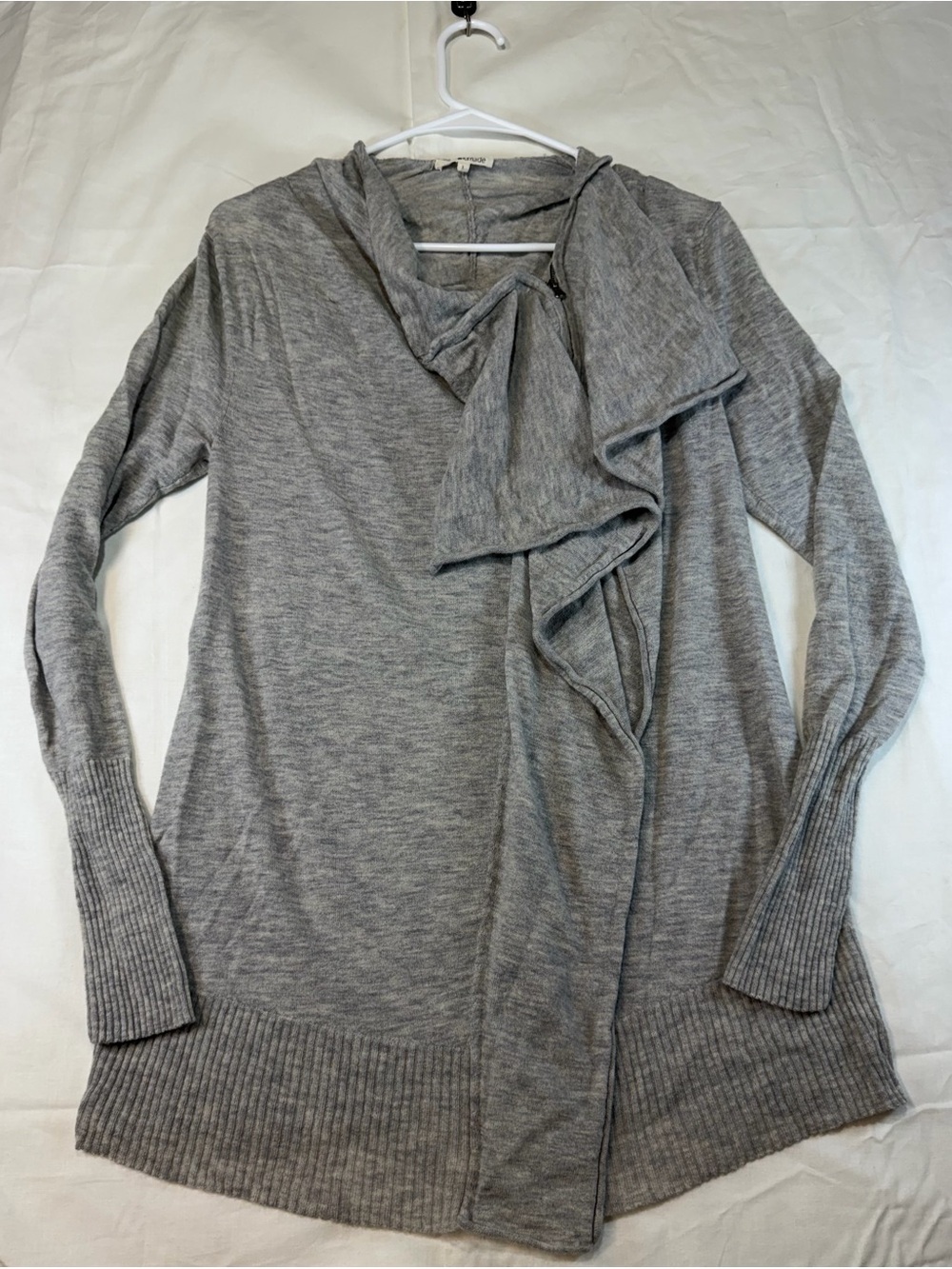LA made Grey Zip Sweater. Wool/Cashmere Blend